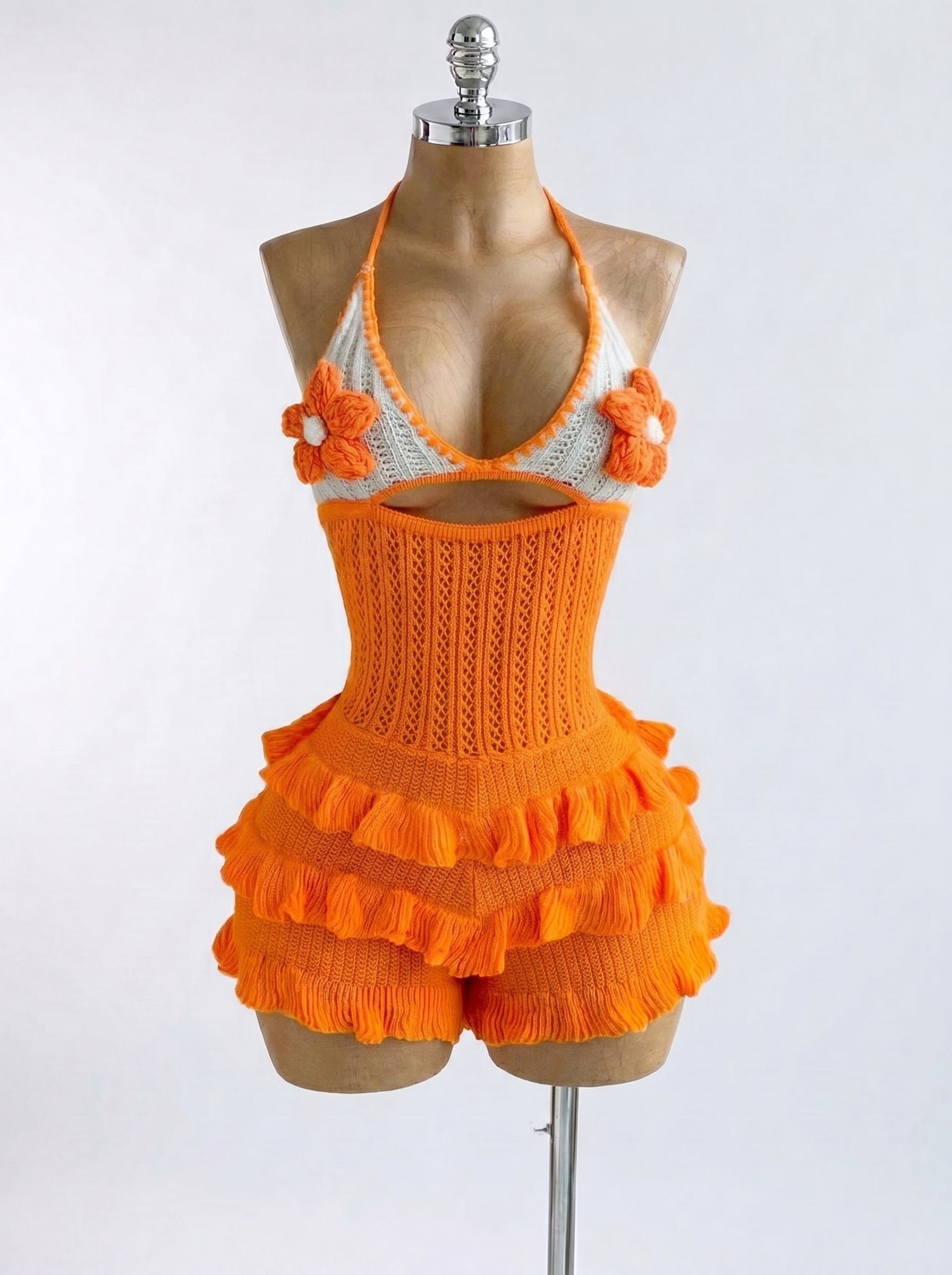 Knitted Vacation Ruffle Jumpsuit