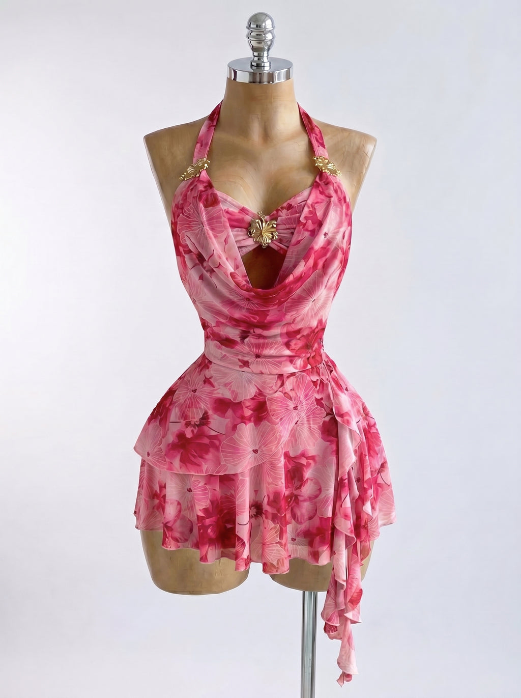 Pink Vacation Flower Dress
