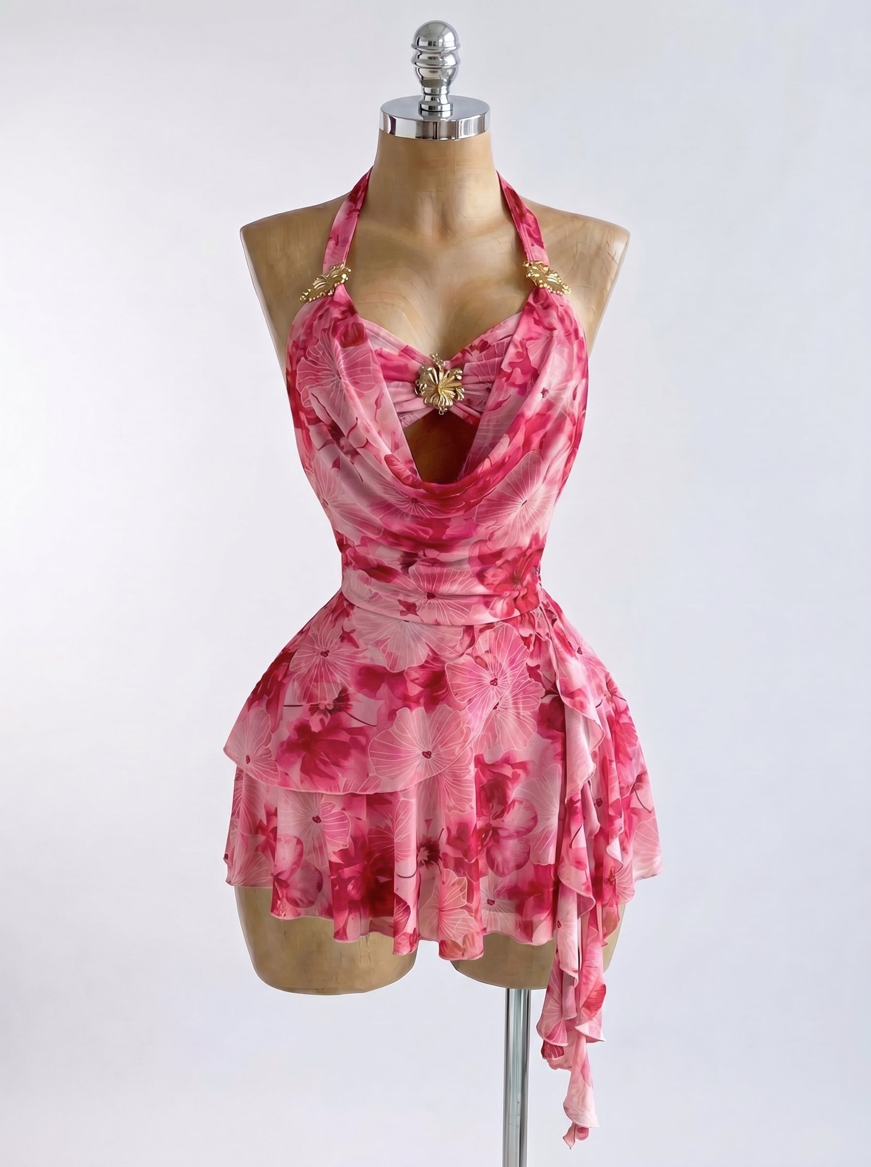 Pink Vacation Flower Dress