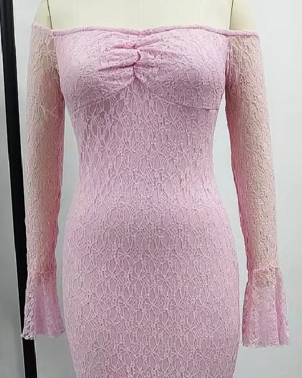 Elegant Pink Long Dress