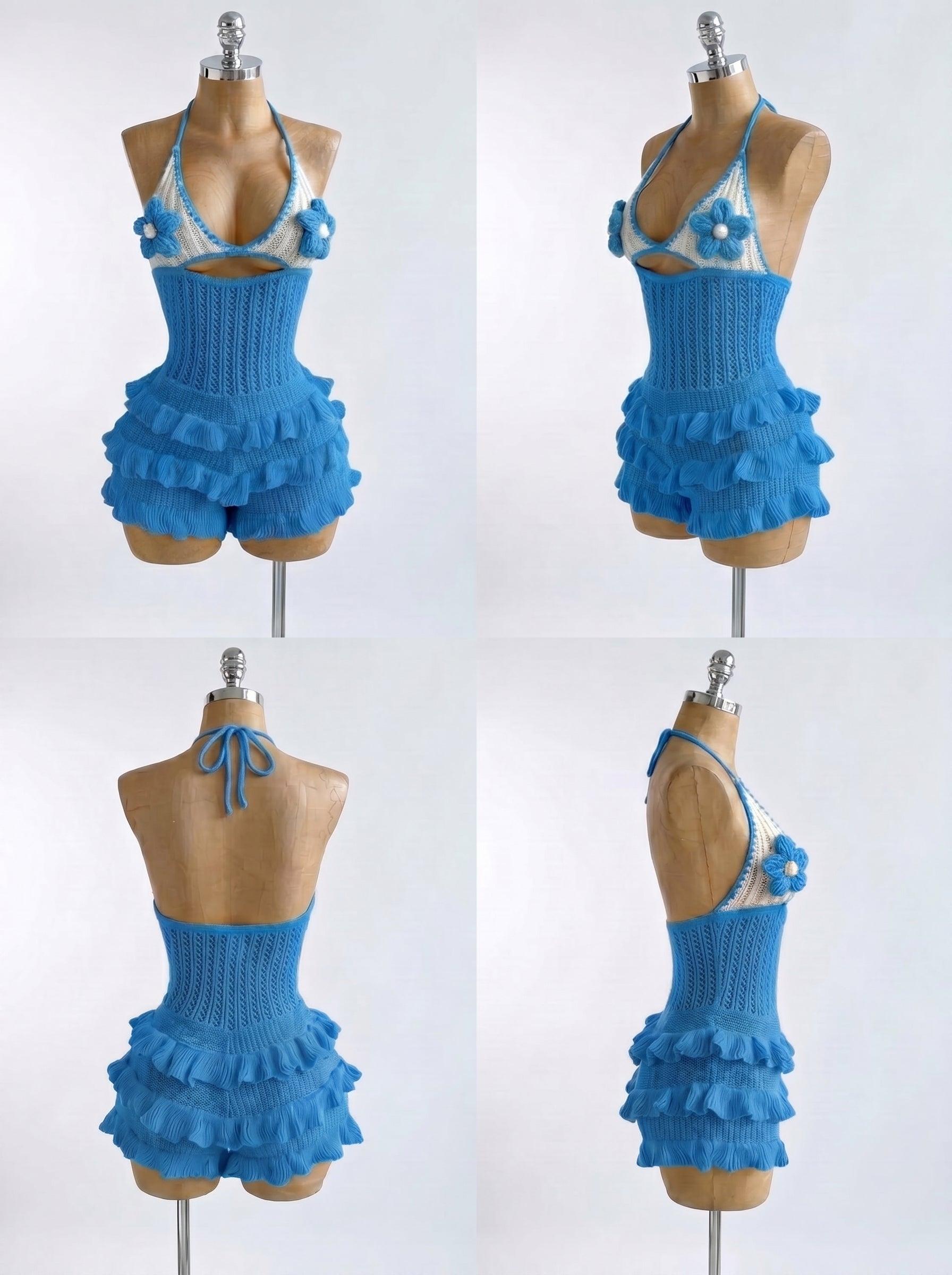 Knitted Vacation Ruffle Jumpsuit