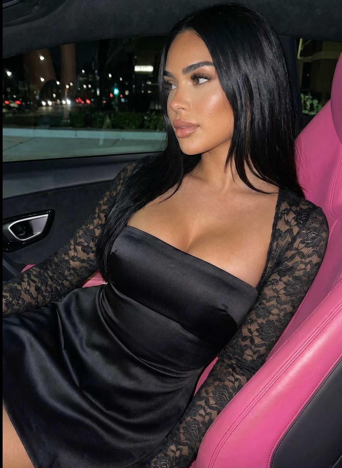 Solid Lace Party Dress