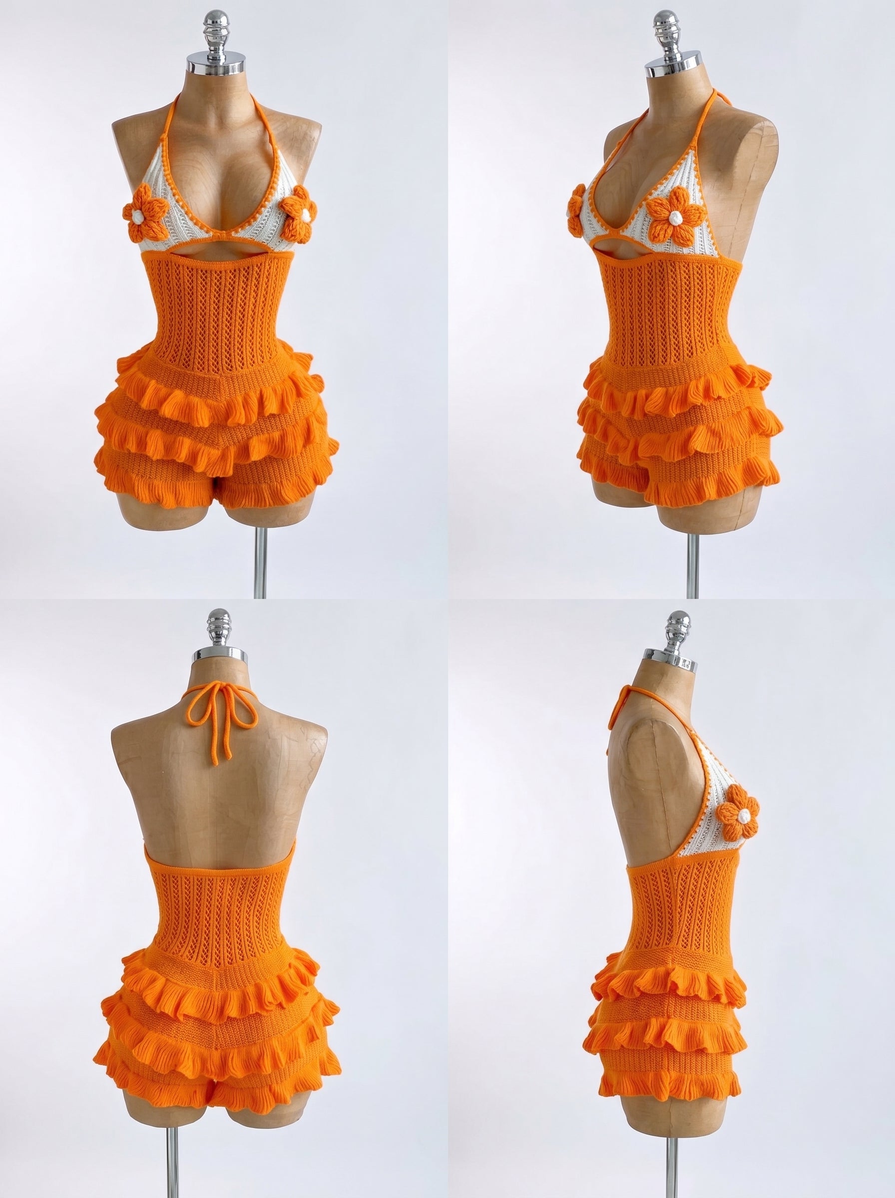 Knitted Vacation Ruffle Jumpsuit
