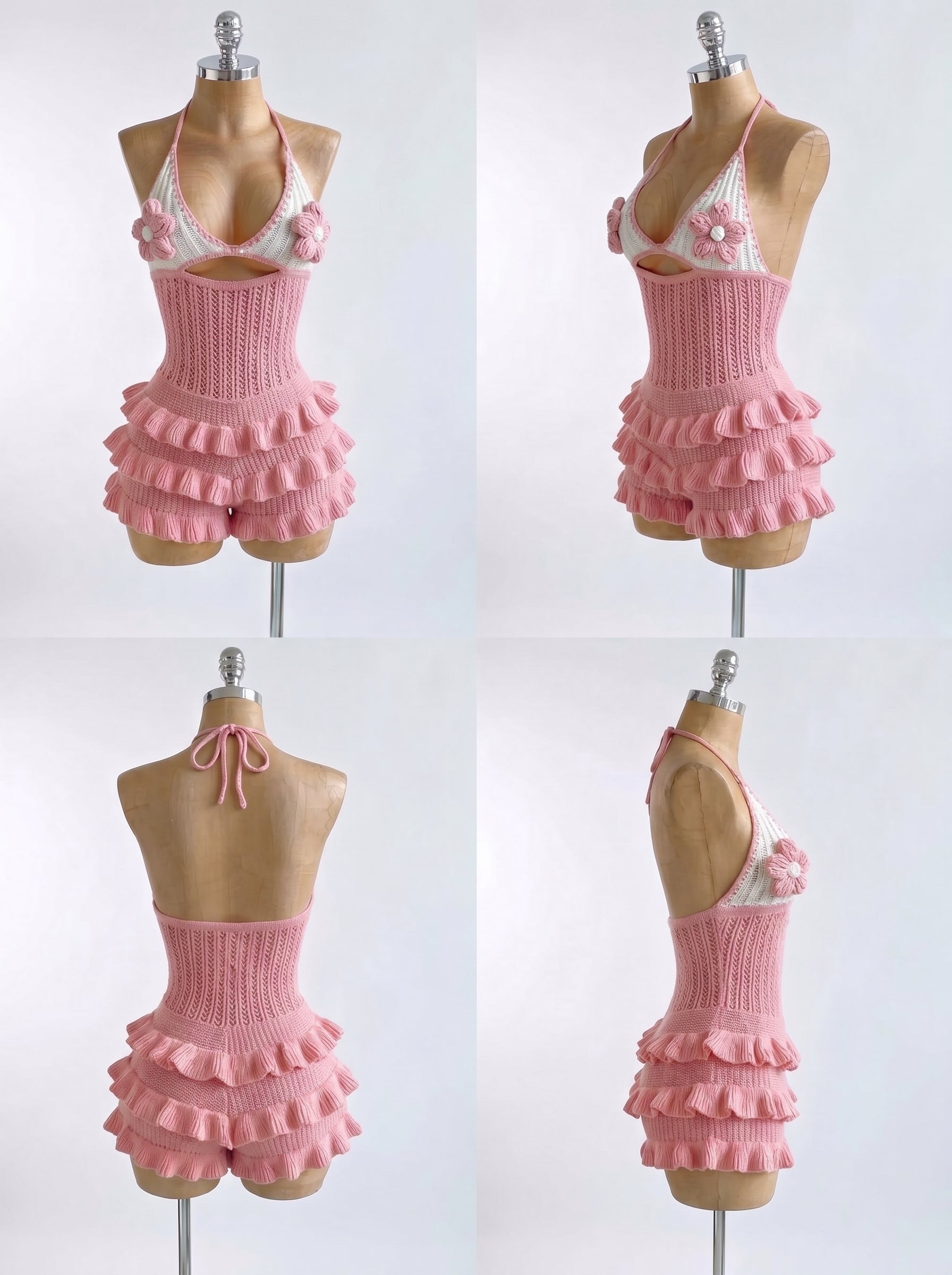 Knitted Vacation Ruffle Jumpsuit