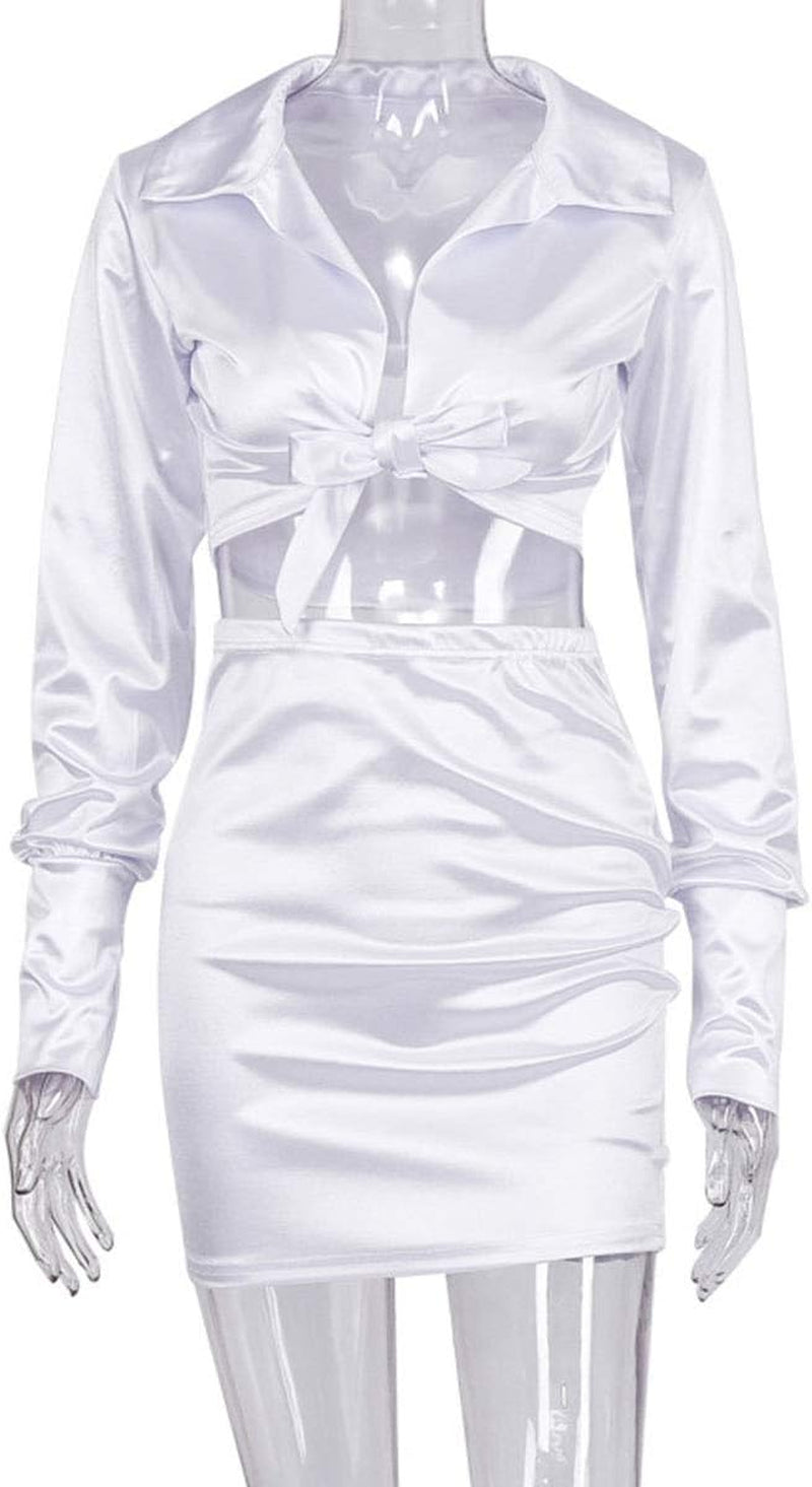 Satin Long Sleeve 2 Piece Set