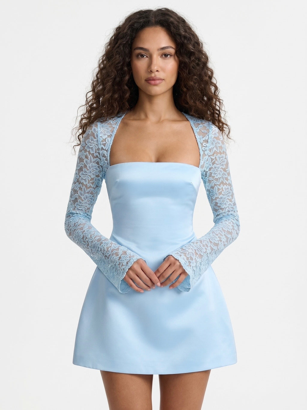 Solid Lace Party Dress