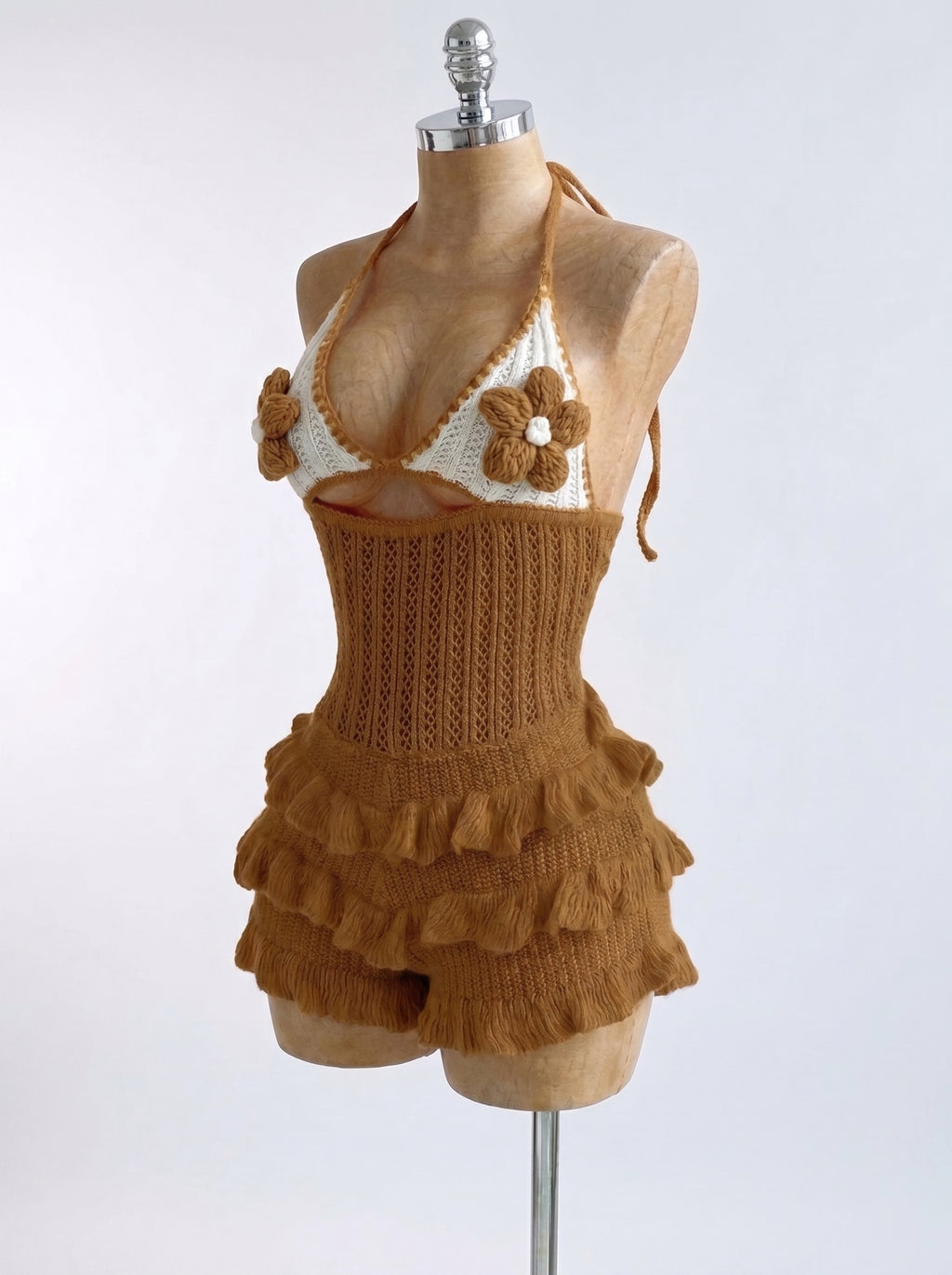 Knitted Vacation Ruffle Jumpsuit