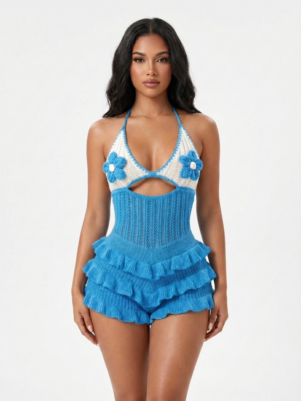Knitted Vacation Ruffle Jumpsuit