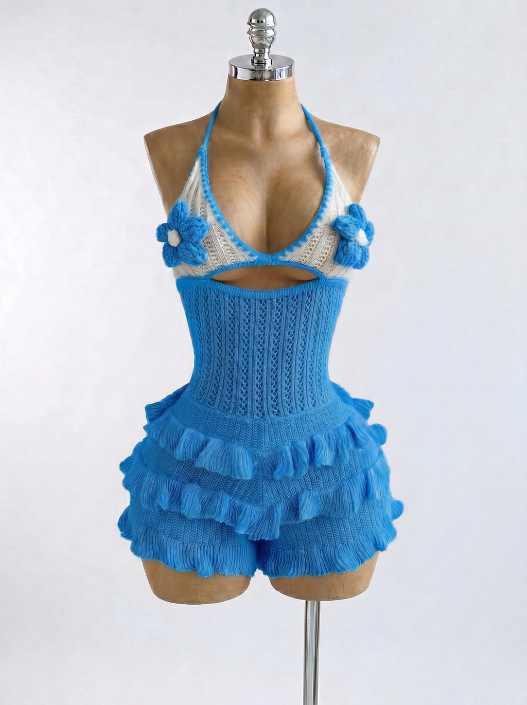 Knitted Vacation Ruffle Jumpsuit