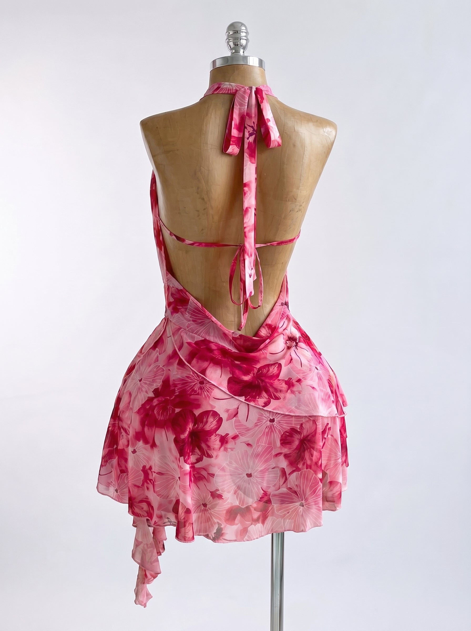Pink Vacation Flower Dress