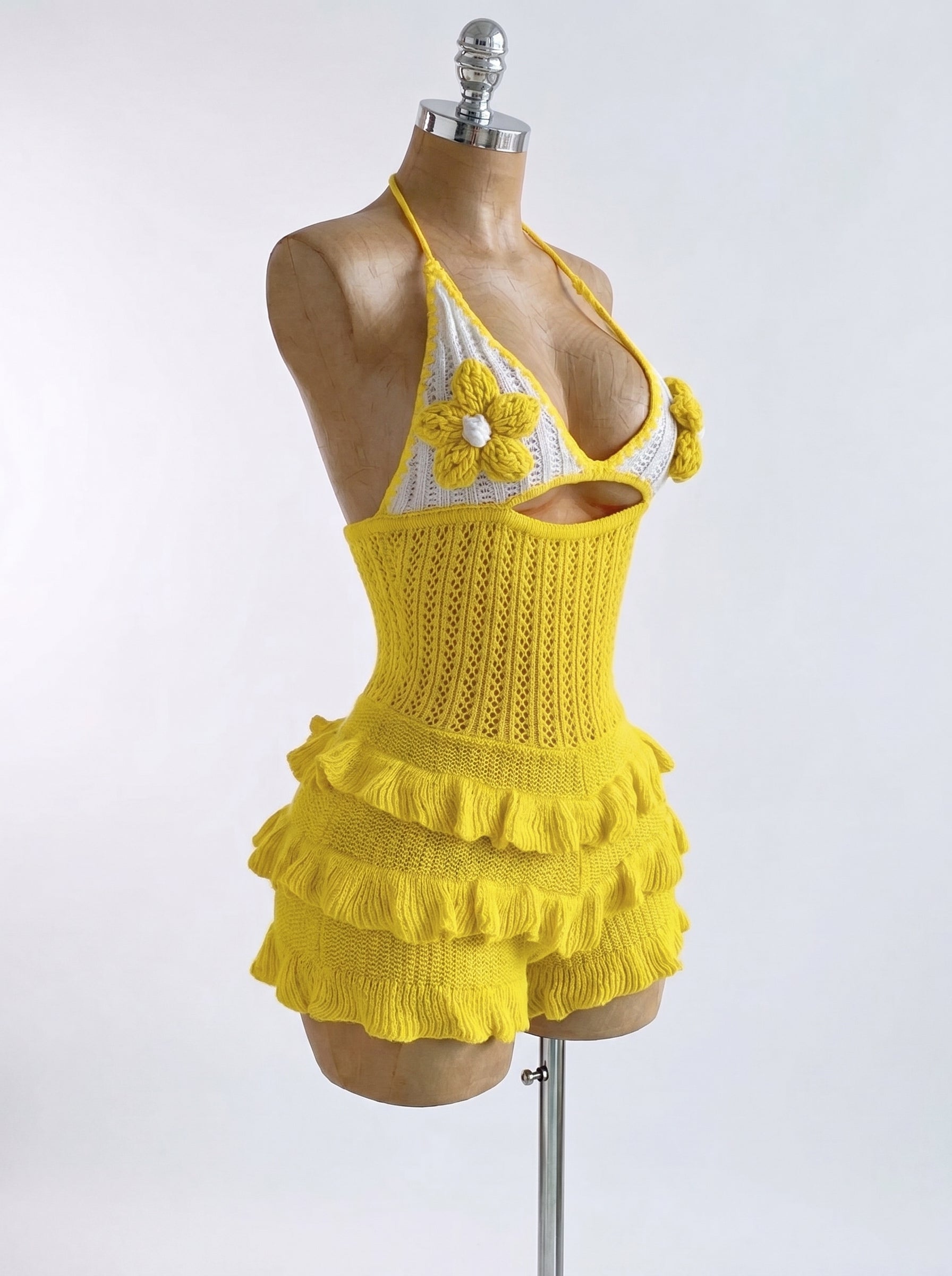 Knitted Vacation Ruffle Jumpsuit