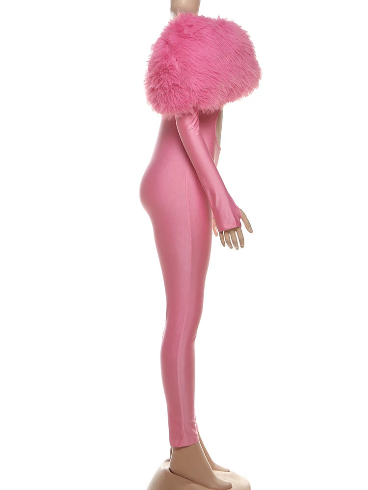 Furry Top Jumpsuits