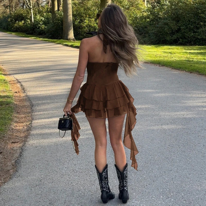 Ruffled V-Neck Outfit