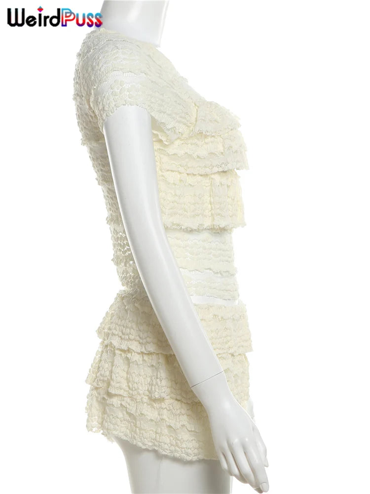 Ruffles Top+Shorts Set