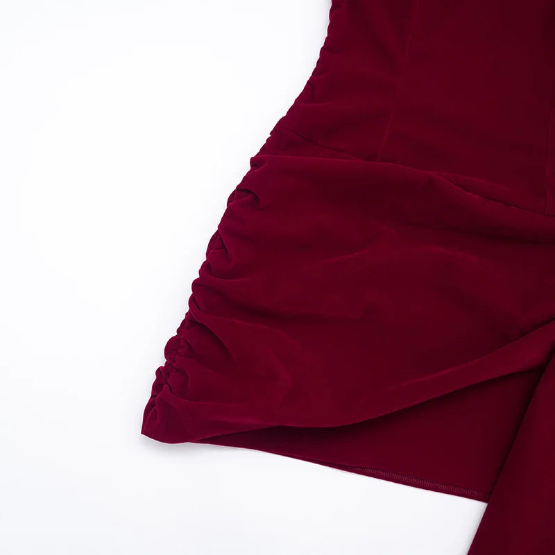 Elegant Draped Velvet Dress