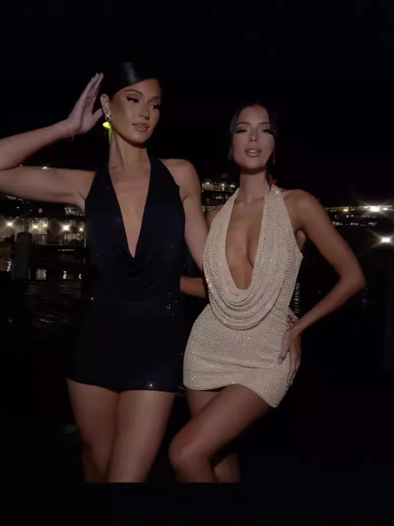 Rhinestones Mini Dresses