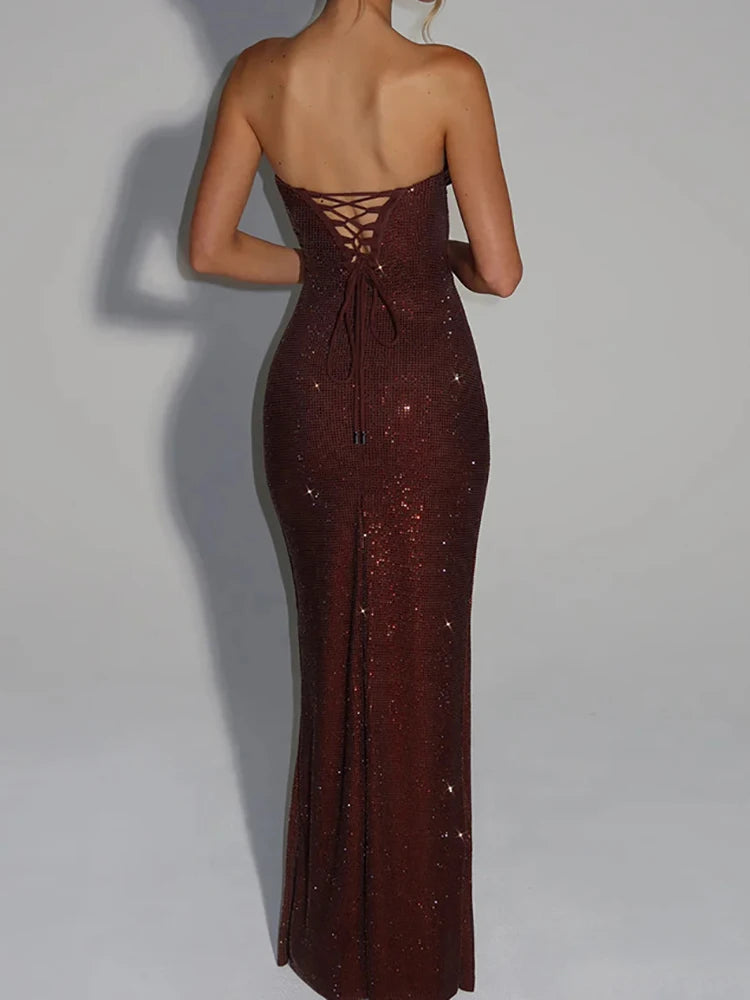 Strapless Bling Ladies Dress