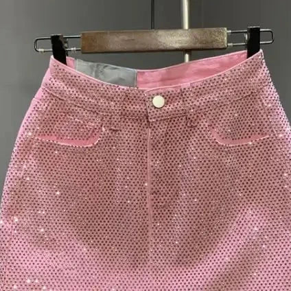 Pink Glam Rhinestone Skirt