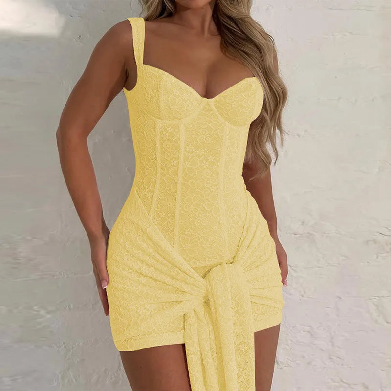 Classy Tie Up Lace Dress