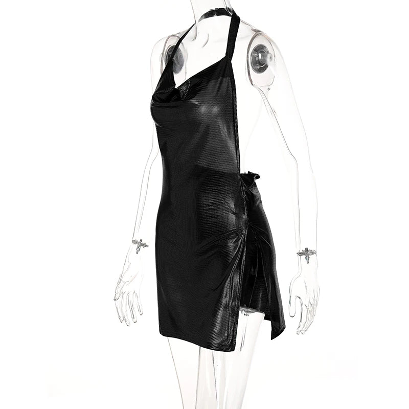 Bling Dress With Side Slit And Backless