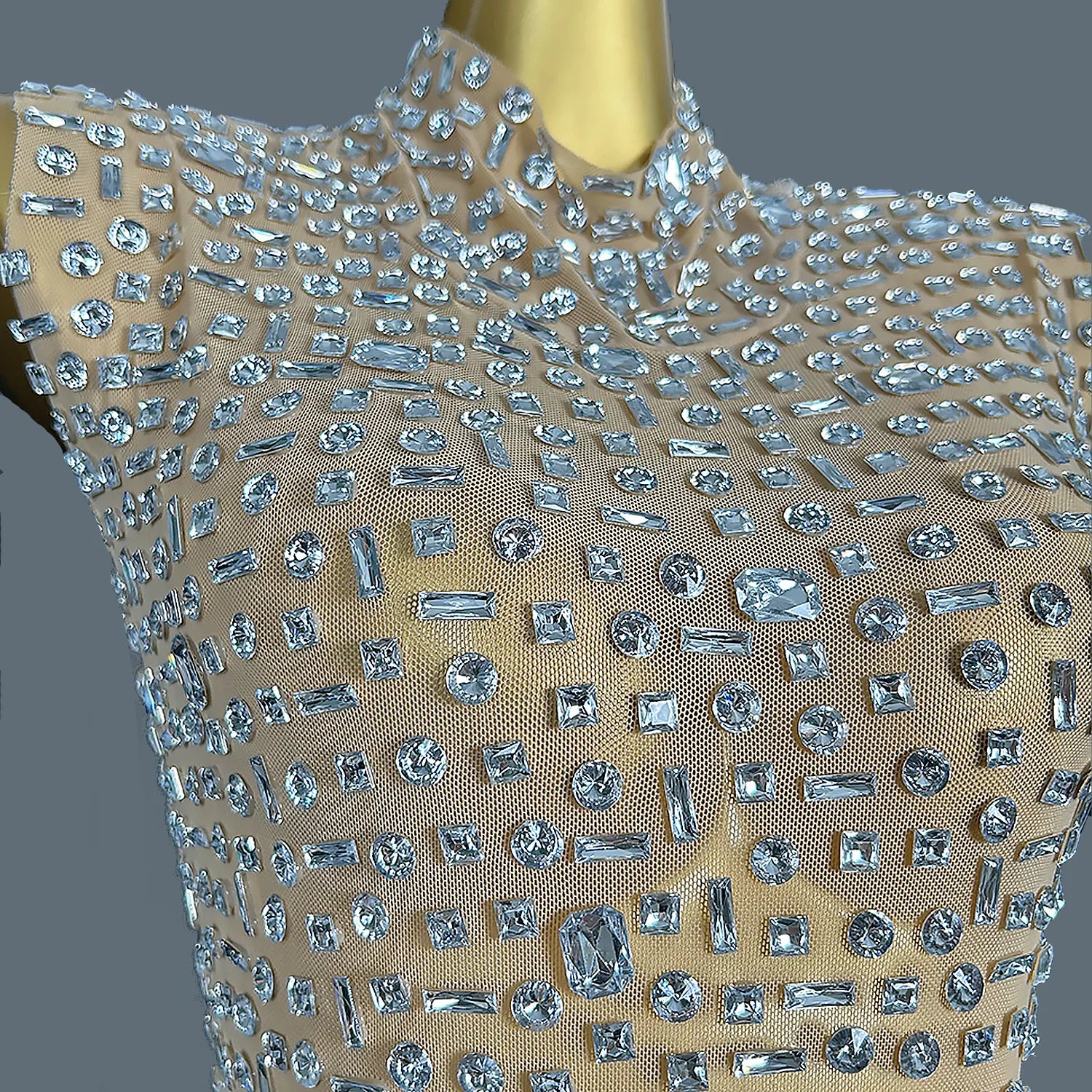 Luxurious Rhinestone Dress 2Pcs Set