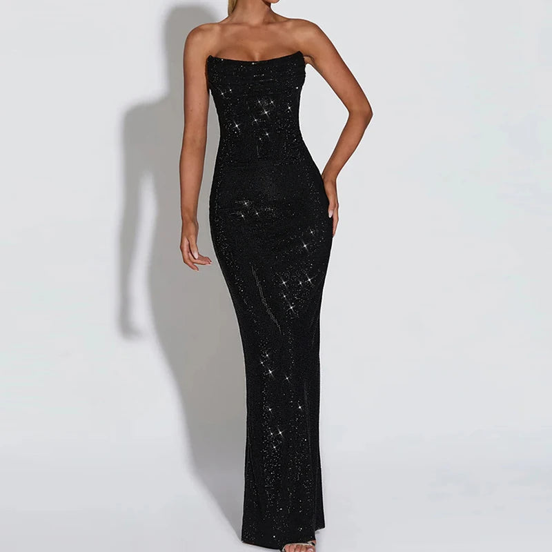 Strapless Bling Ladies Dress