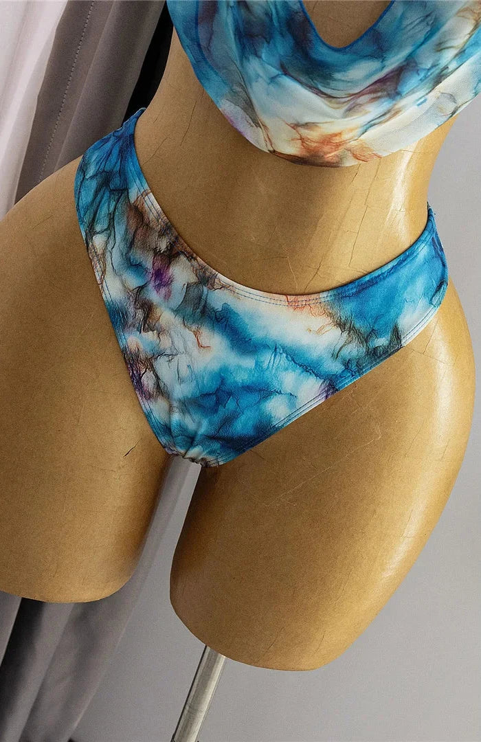 Gorgeous Blue Swimwear Three-pieces Bikini set