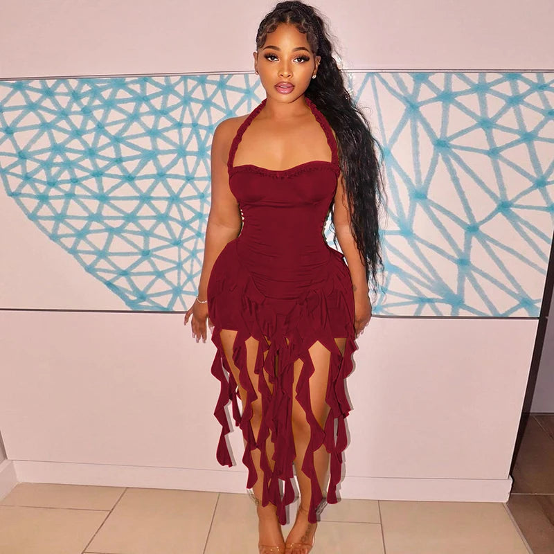 Strap Ruffle Dress