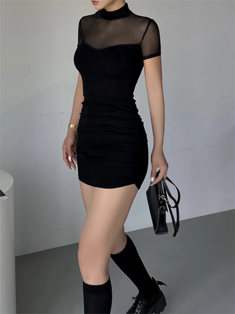 Solid Turtle Neck Dress