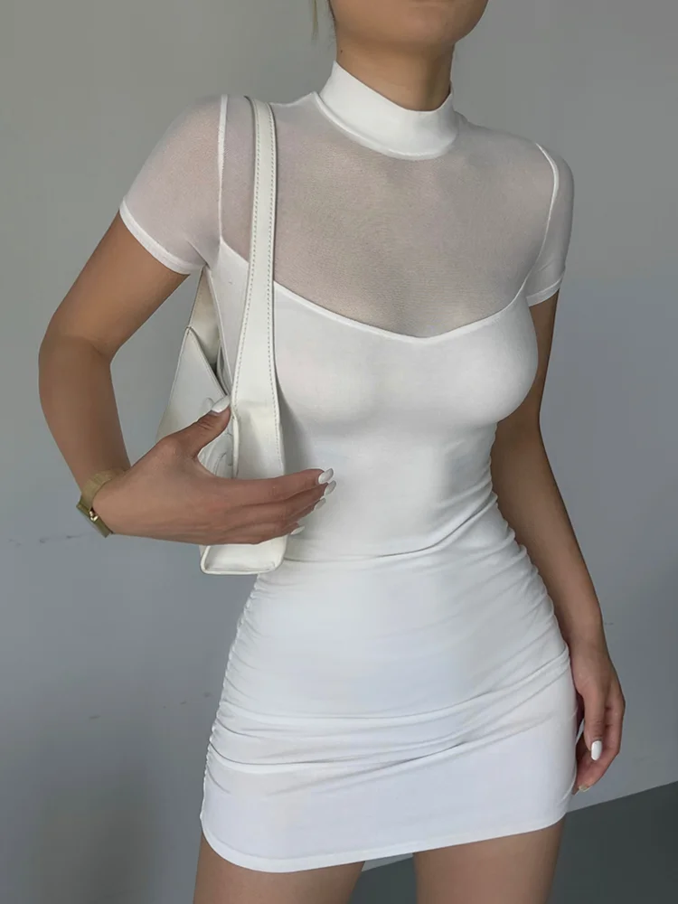 Solid Turtle Neck Dress