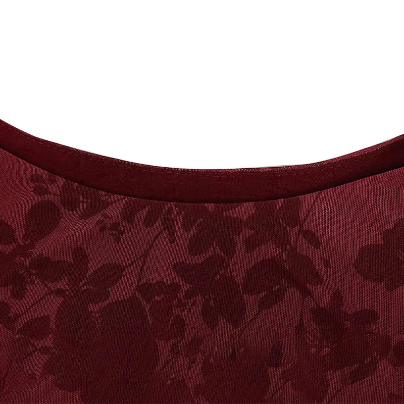 Graceful Red Wine Dress