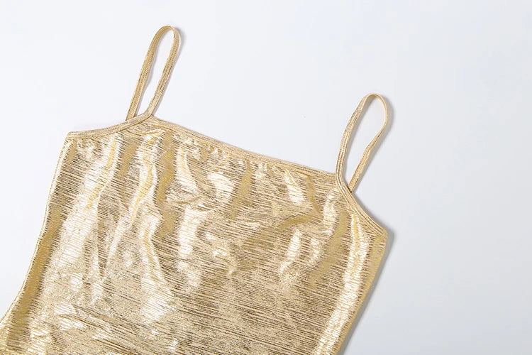 Shiny Gold Mini Dress