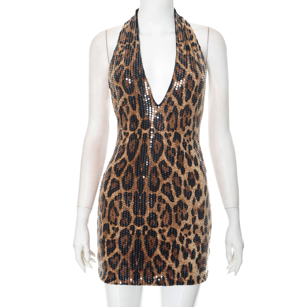 Shimmer Leopard Dress