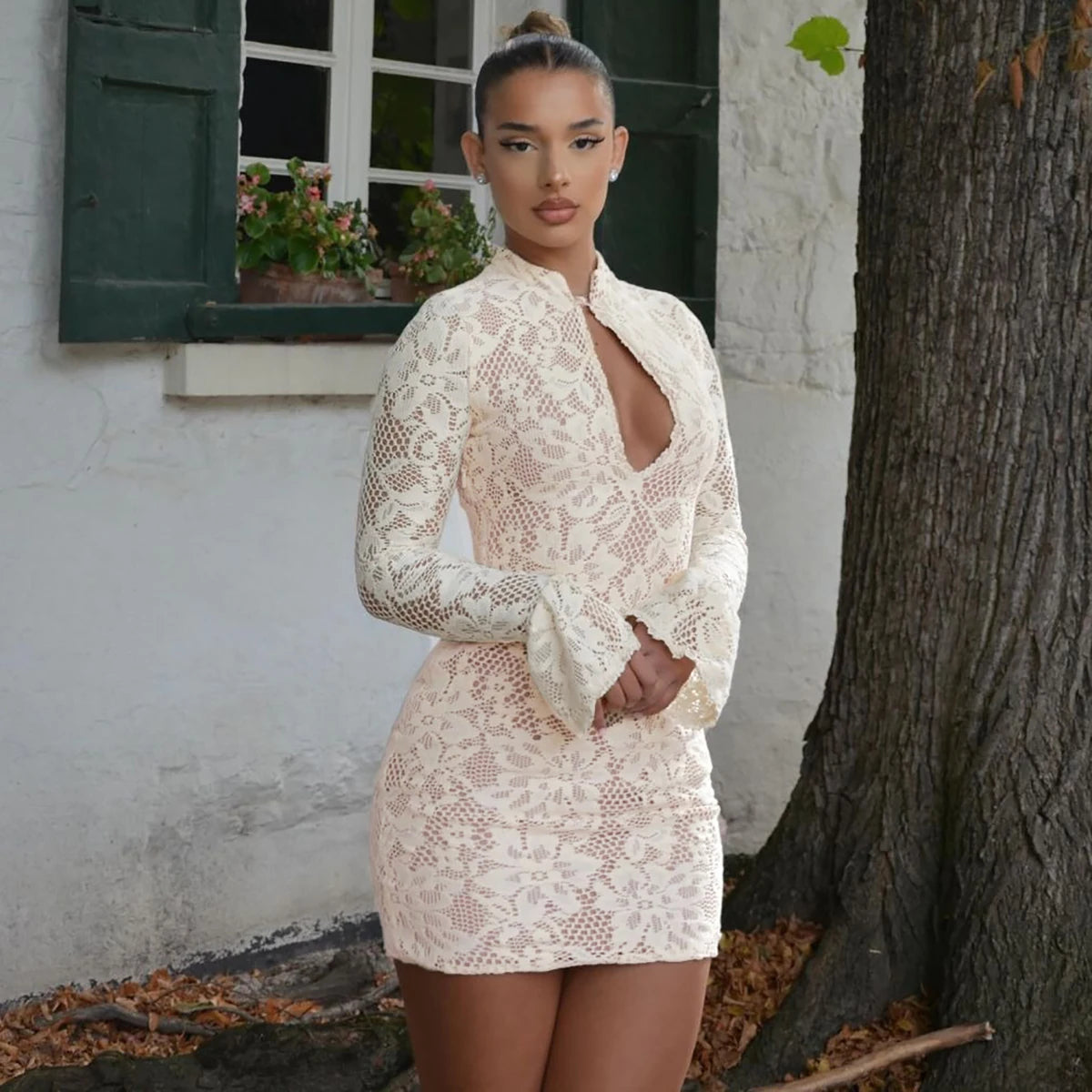 Elegant Lace Mini Dress