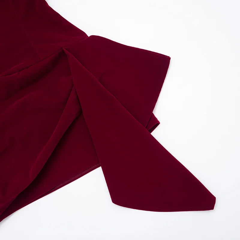 Elegant Draped Velvet Dress
