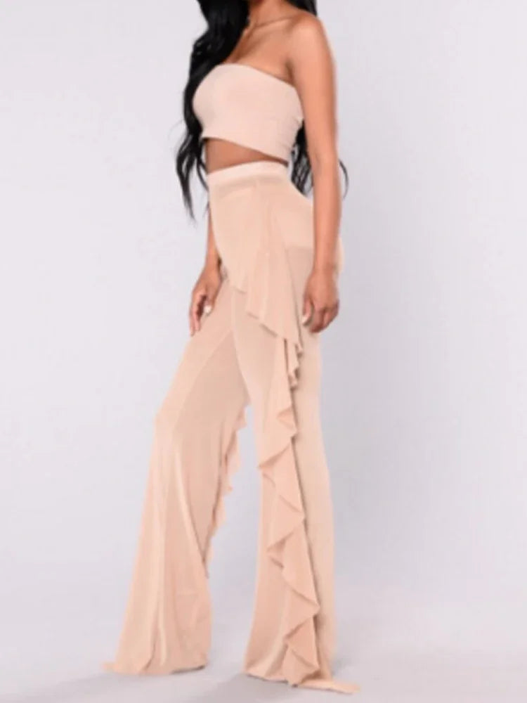 Transparent Ruffle Bikini Cover Up