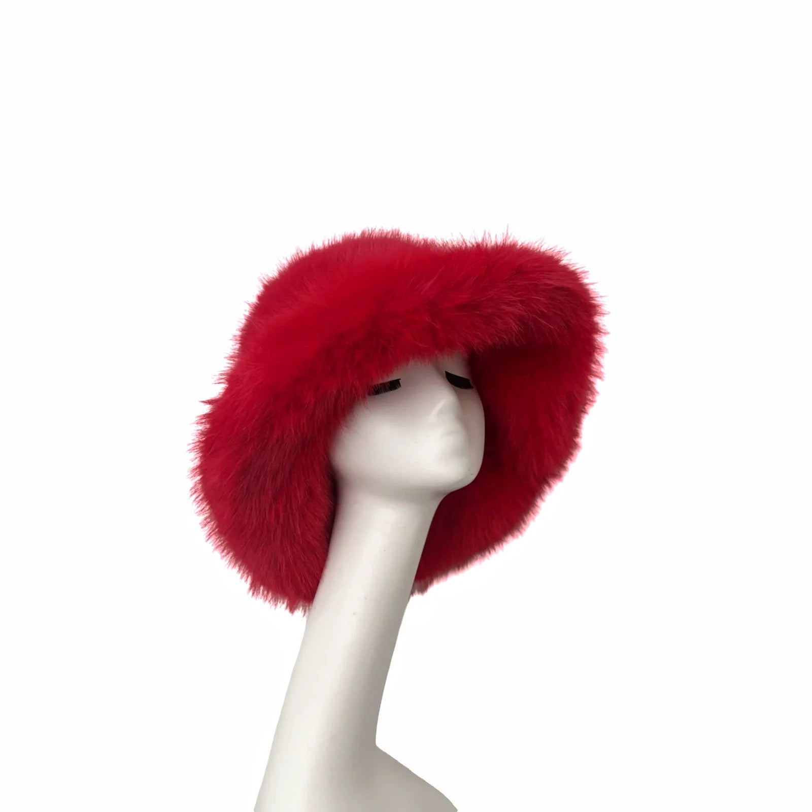 Fur Bucket Hat with two-piece set bag option