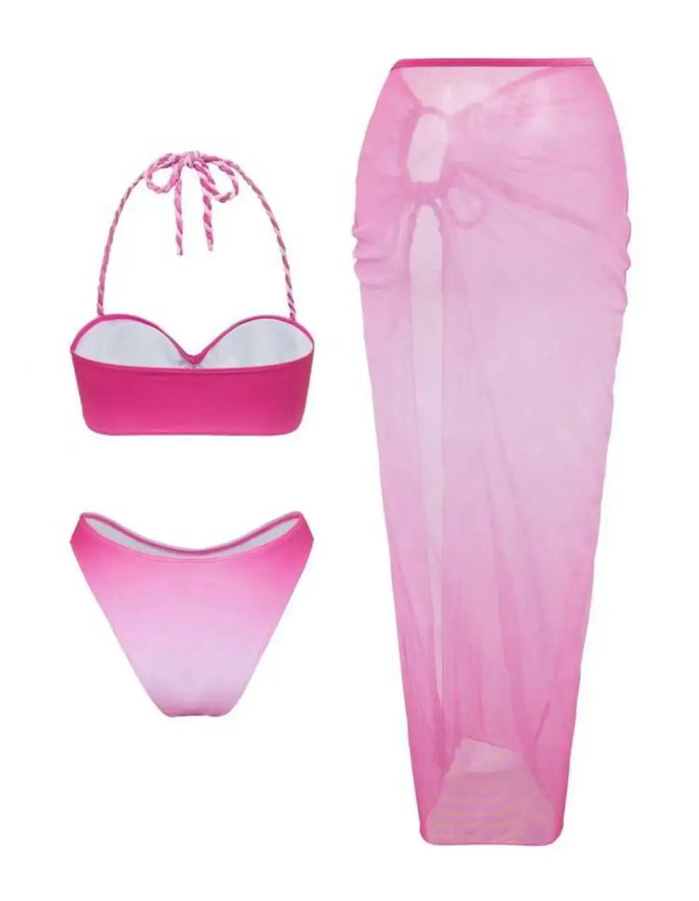 Sexy Pink Beach Swimwear Set