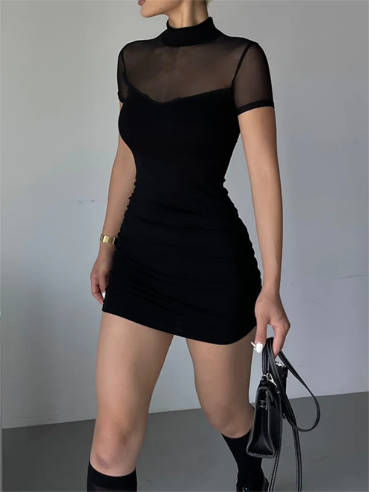 Solid Turtle Neck Dress