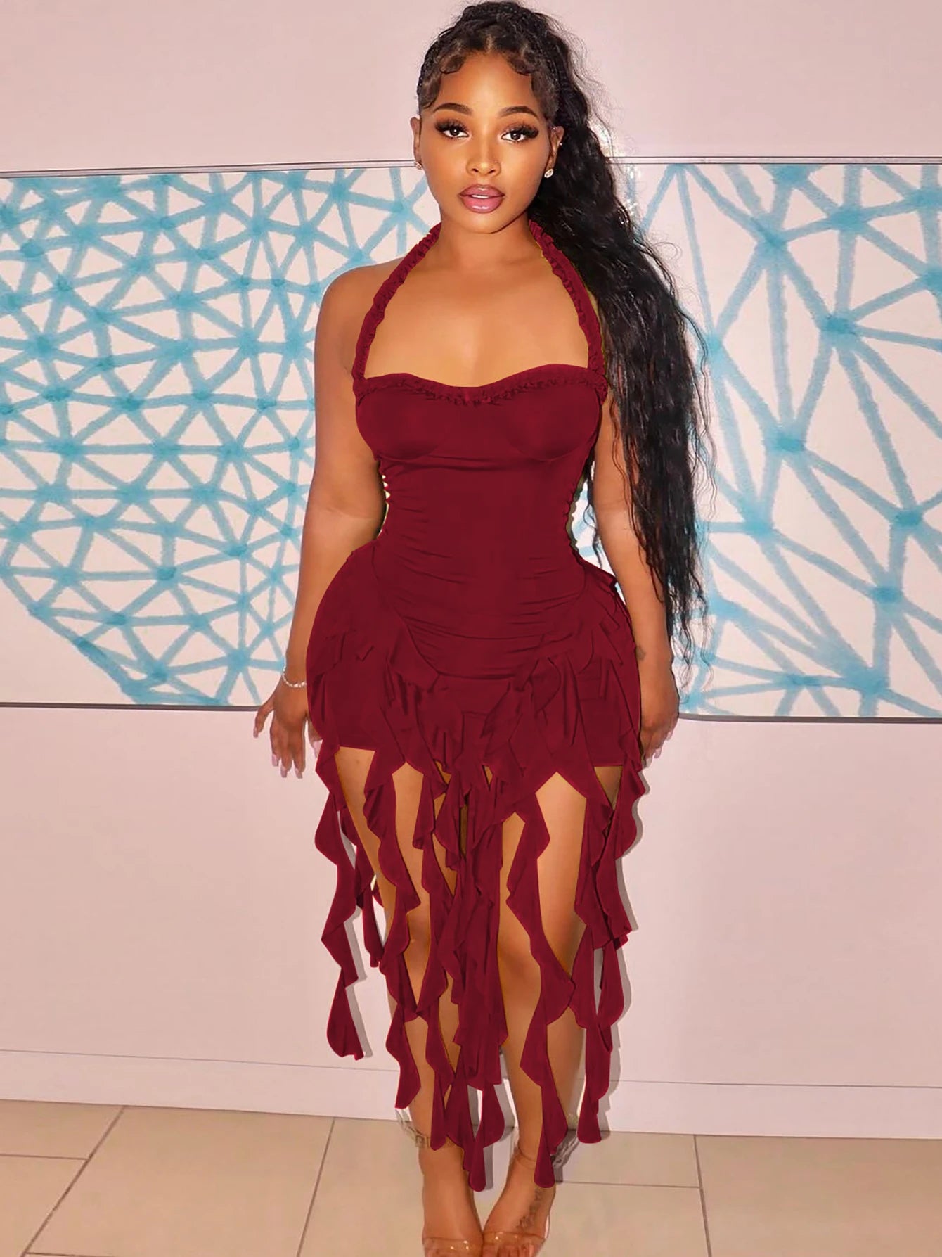 Strap Ruffle Dress