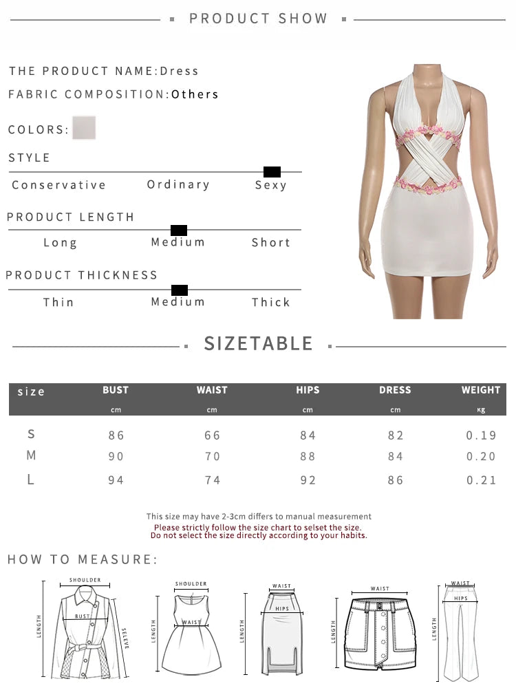 Crossed Flower Vacation Mini Dress