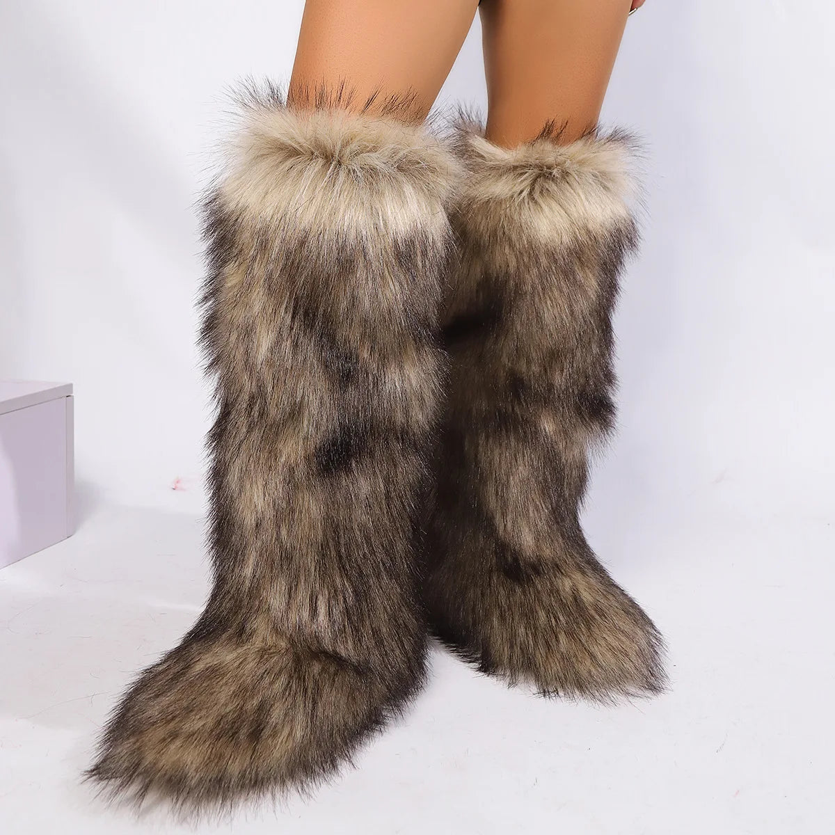 Knee-High Faux Fur Winter Boots