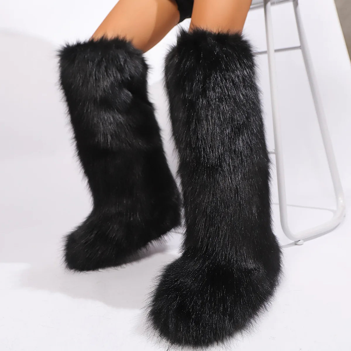 Knee-High Faux Fur Winter Boots