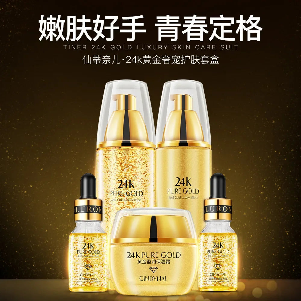 24K Gold Skin Care Sets Moisturizes