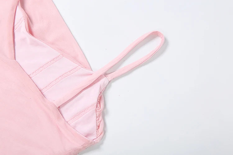 Elegant Pink Ruffle Mini Dress