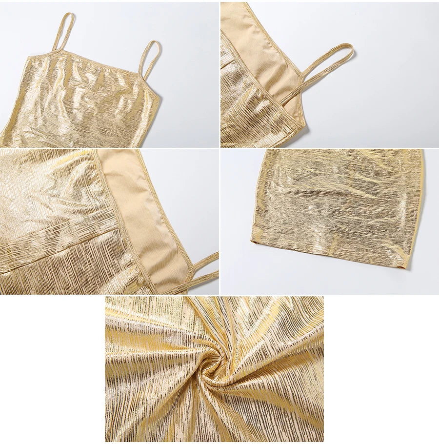 Shiny Gold Mini Dress