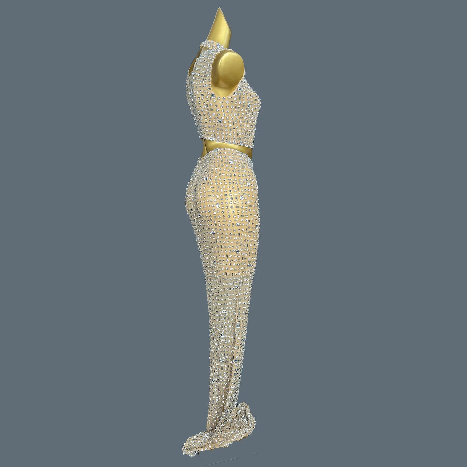 Luxurious Rhinestone Dress 2Pcs Set