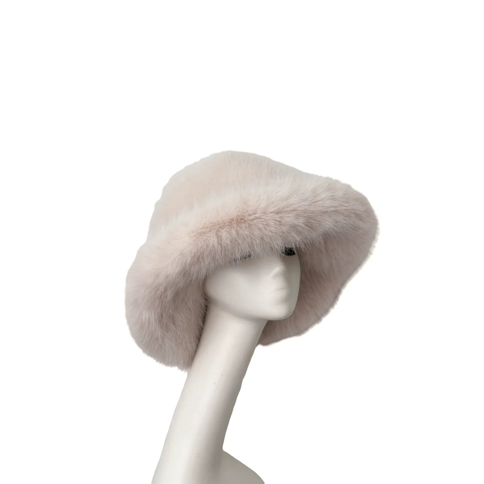 Fur Bucket Hat with two-piece set bag option