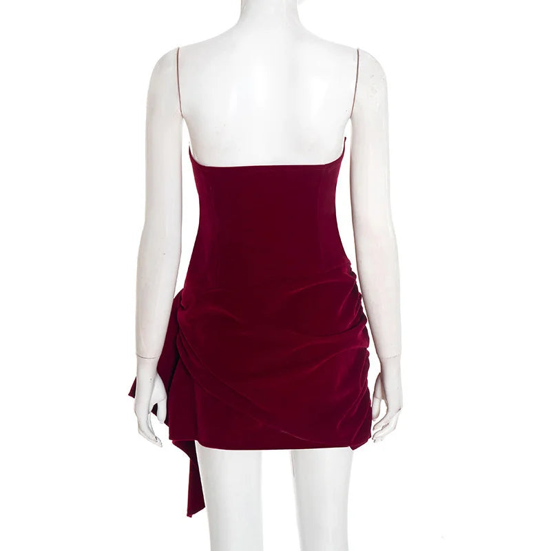 Elegant Draped Velvet Dress