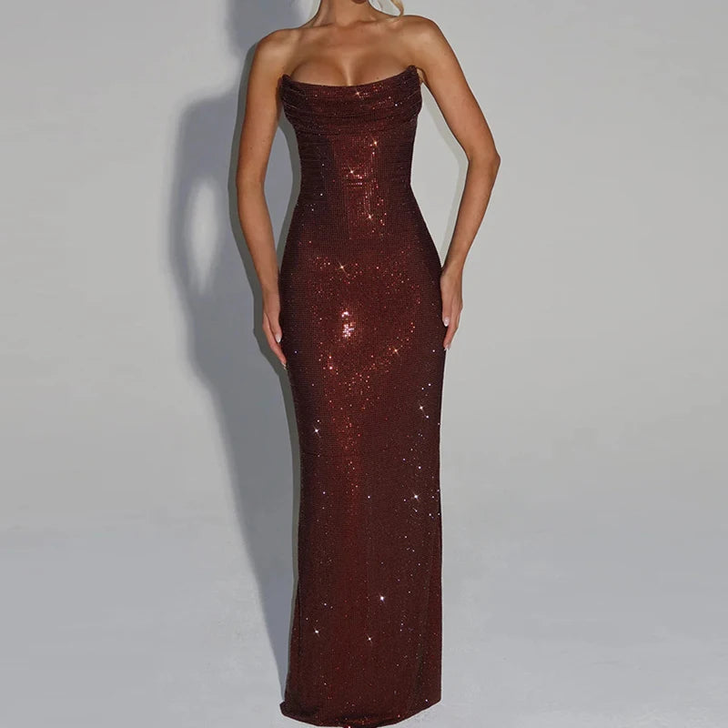 Strapless Bling Ladies Dress